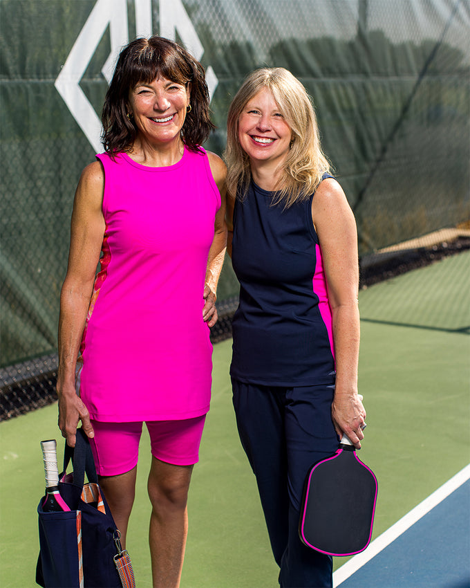  Terrie Rose and Kelly wearing Saltie Rose Pickleball Apparel