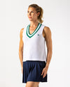 Pickleball Vest - White with Navy - Saltie Rose