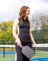 TurboDry® Pickleball Racerback Tank Black with White Side - Saltie Rose