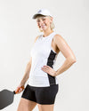 TurboDry® Pickleball Racerback Tank White with Black Side